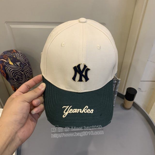 NY男女同款帽子 MLB拼接刺繡棒球帽鴨舌帽  mm1652